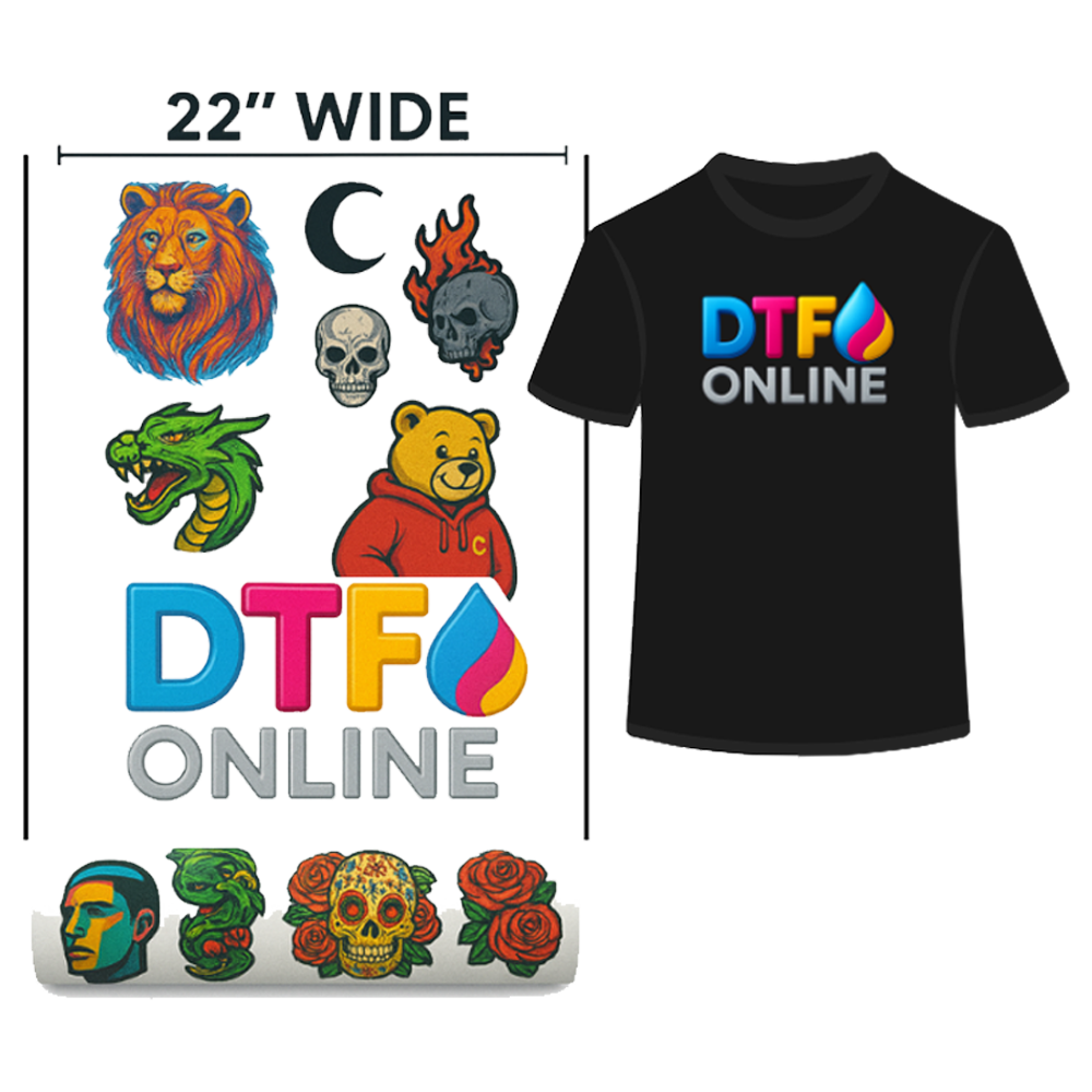 dtf online gang sheet with tshirt demo